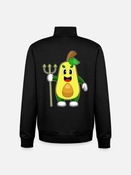 Avocado Halloween Devil - Unisex Organic Zip Sweatshirt by Stanley/Stella - black