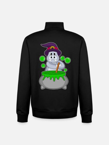 Hippopotamus Witch Potion - Unisex Organic Zip Sweatshirt by Stanley/Stella - black