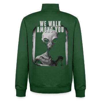 Nous marchons parmi vous Außerirdischer Außerirdische - Sweat zippé unisexe en coton bio Stanley/Stella - vert bouteille - Dos - AI Model Male 185 dark (185cm)