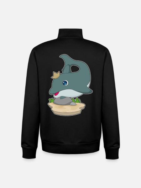 Dolphin Crown - Unisex Organic Zip Sweatshirt by Stanley/Stella - black