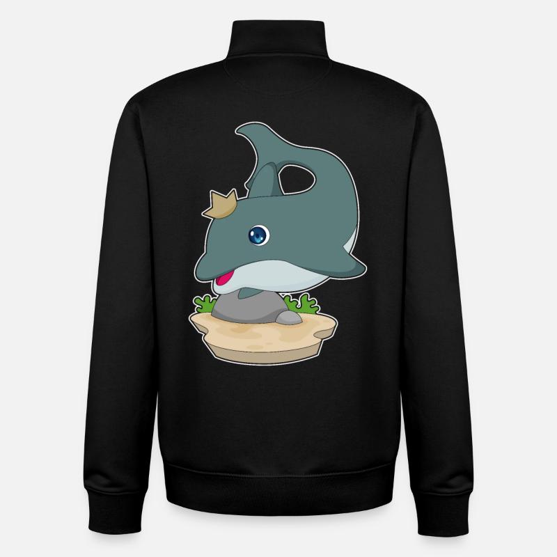 Dolphin Crown - Unisex Organic Zip Sweatshirt by Stanley/Stella - black