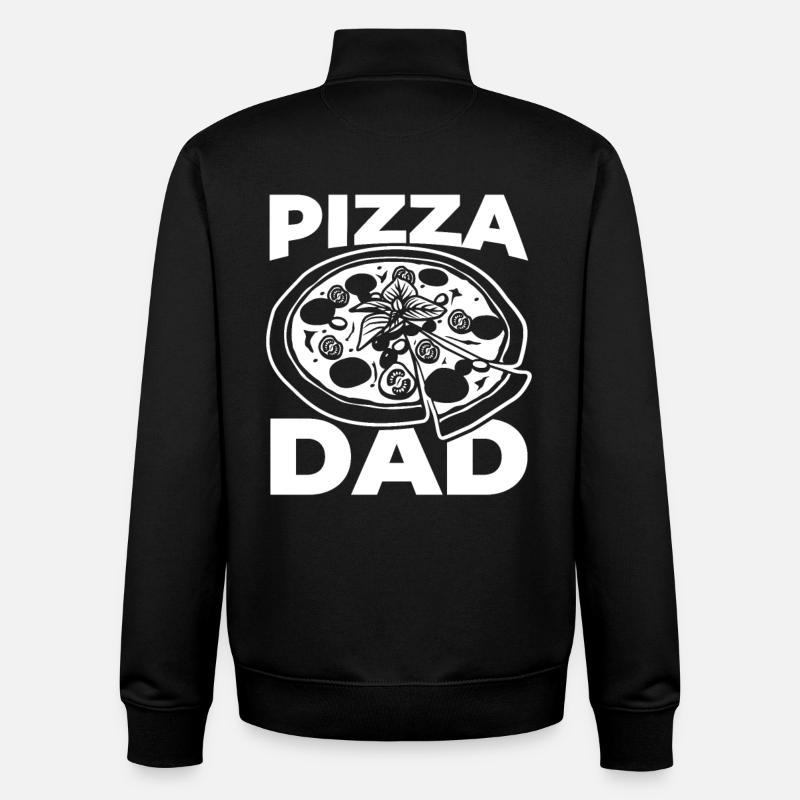 Papa Pizza - Sweat zippé unisexe en coton bio Stanley/Stella - noir