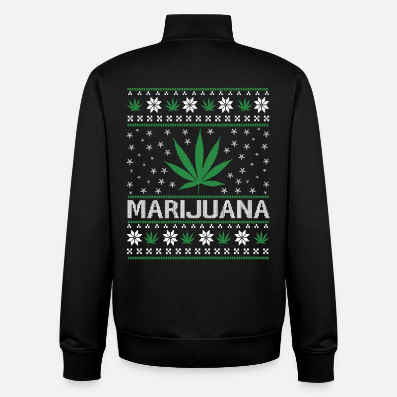 Noël de la marijuana, joyeux Noël - Sweat zippé unisexe en coton bio Stanley/Stella - noir