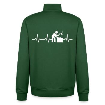 Metzger Herzschlag - Unisex Organic Zip Sweatshirt von Stanley/Stella - Flaschengrün - Hinten - AI Model Male 185 dark (185cm)