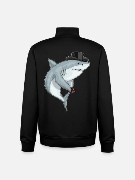 Shark Groom Wedding Ring Wedding - Unisex Organic Zip Sweatshirt by Stanley/Stella - black