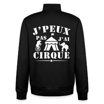 Je Peux Pas J Ai Cirque Humour Acrobate - Sweat zippé unisexe en coton bio Stanley/Stella - noir - Dos - AI Model Male 185 light (185cm)