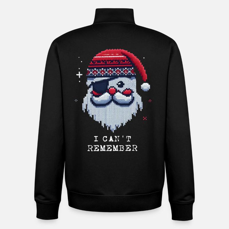 Weihnachtsmann mit Augenklappe Strickmuster - Unisex Organic Zip Sweatshirt von Stanley/Stella - Schwarz