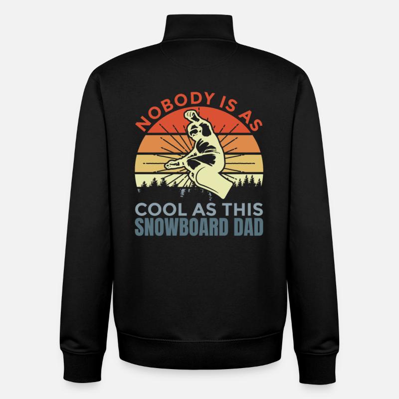 Papa snowboard - Sweat zippé unisexe en coton bio Stanley/Stella - noir