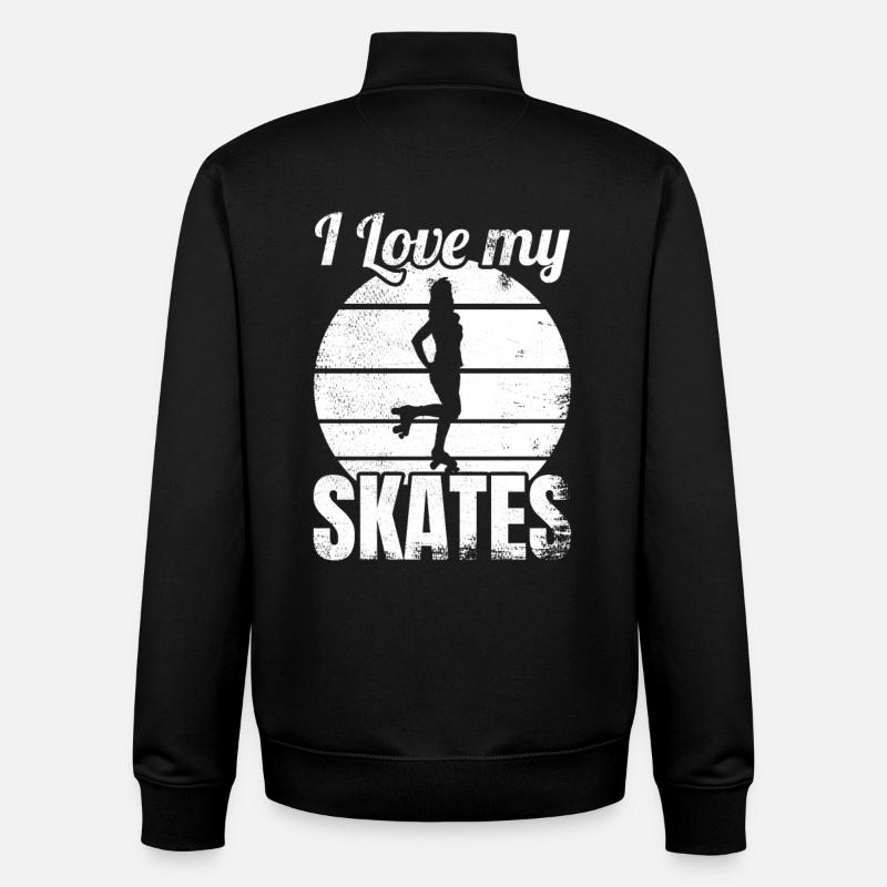 Amateur de patin à roulettes - Sweat zippé unisexe en coton bio Stanley/Stella - noir
