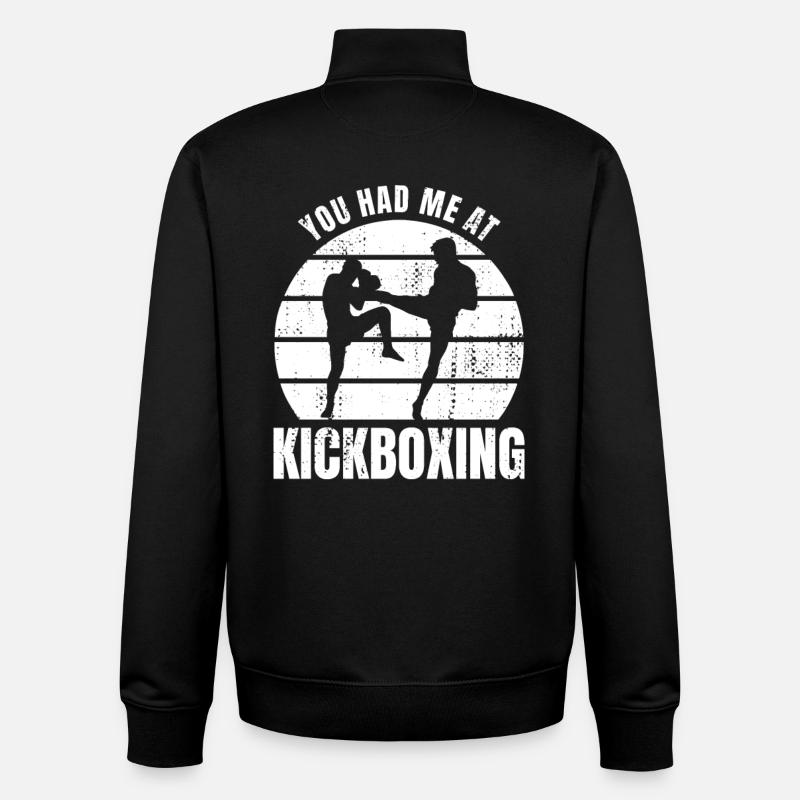 You Had Me At Kickboxing - Unisex Organic Zip Sweatshirt by Stanley/Stella - black