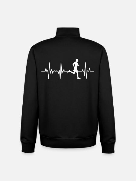 Runner Heartbeat - Unisex Organic Zip Sweatshirt by Stanley/Stella - black