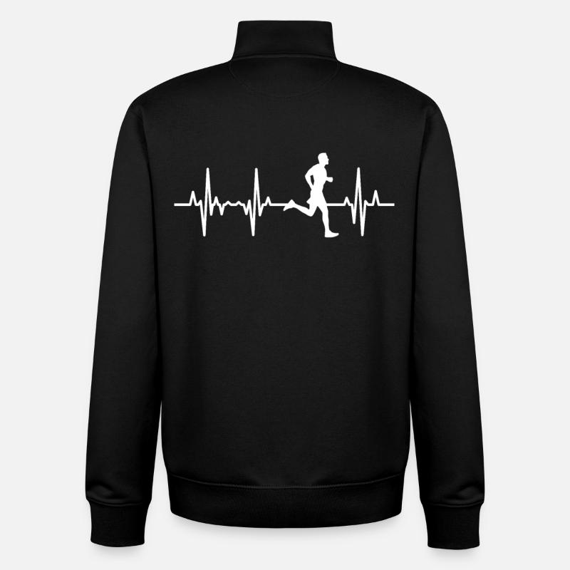 Läufer Herzschlag - Unisex Organic Zip Sweatshirt von Stanley/Stella - Schwarz