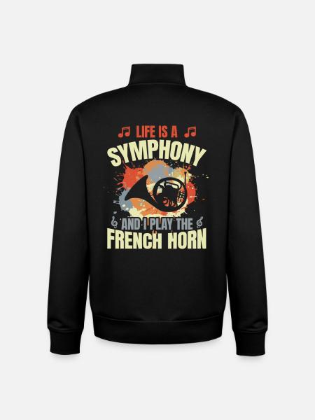French Horn Motivation - Unisex Organic Zip Sweatshirt by Stanley/Stella - black
