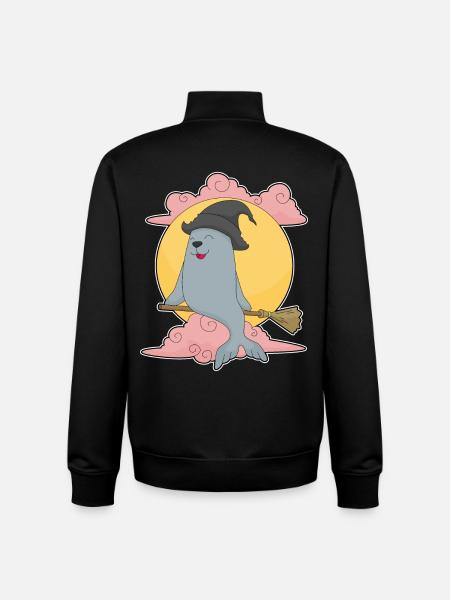Balai Sorcière du Phoque - Sweat zippé unisexe en coton bio Stanley/Stella - noir