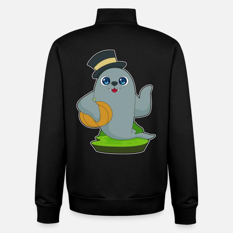Citrouille d'Halloween scellée - Sweat zippé unisexe en coton bio Stanley/Stella - noir
