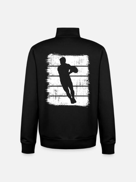Rugby Sketch - Unisex Organic Zip Sweatshirt by Stanley/Stella - black