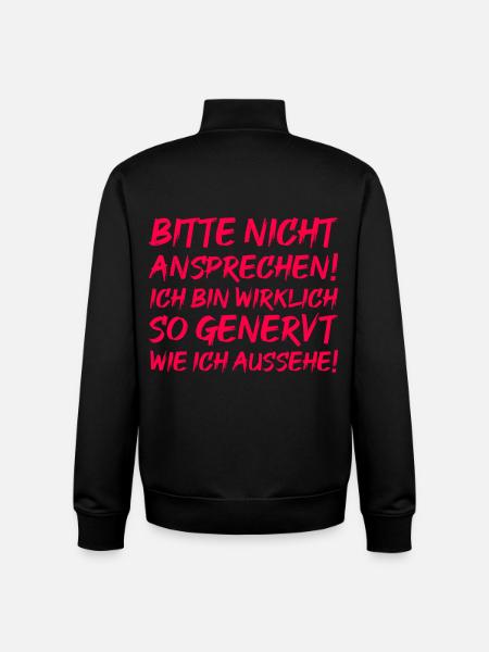 Genervt sein - Unisex Organic Zip Sweatshirt von Stanley/Stella - Schwarz