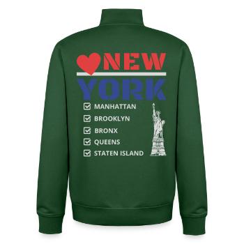 New York City Five Boroughs Love New York Bronx - Unisex Organic Zip Sweatshirt by Stanley/Stella - bottle green - Back - AI Model Male 185 dark (185cm)
