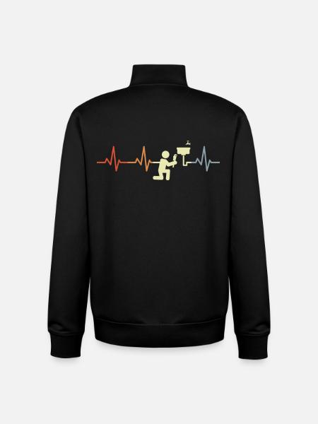 Plumber Pulse Line - Unisex Organic Zip Sweatshirt by Stanley/Stella - black