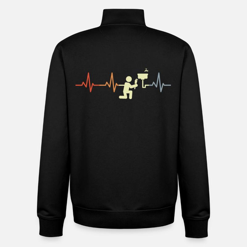 Ligne Plumber Pulse - Sweat zippé unisexe en coton bio Stanley/Stella - noir
