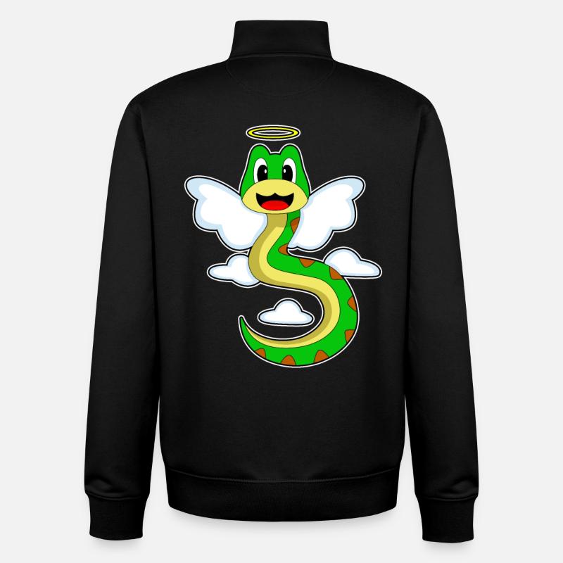 Serpent Ange Ailes d’Ange - Sweat zippé unisexe en coton bio Stanley/Stella - noir