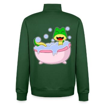 Snake Bathing Bathtub - Unisex Organic Zip Sweatshirt by Stanley/Stella - bottle green - Back - AI Model Male 185 dark (185cm)