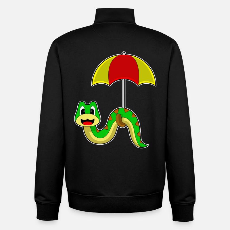 Snake Umbrella - Unisex Organic Zip Sweatshirt by Stanley/Stella - black