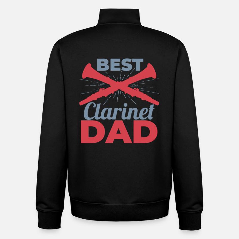 Clarinettes Papa - Sweat zippé unisexe en coton bio Stanley/Stella - noir