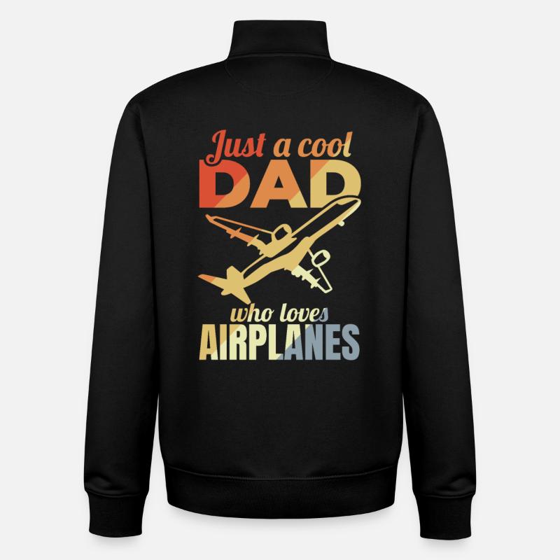 Père de l’avion - Sweat zippé unisexe en coton bio Stanley/Stella - noir