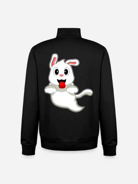 Hund Halloween Geist - Unisex Organic Zip Sweatshirt von Stanley/Stella - Schwarz