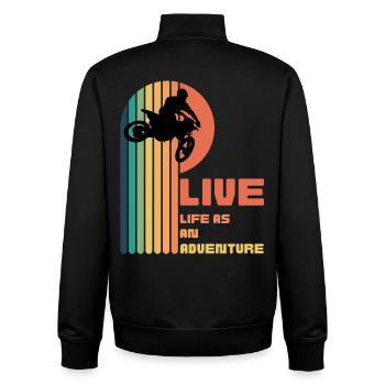 Living Life as an Adventure - Moto Cross - Unisex Organic Zip Sweatshirt by Stanley/Stella - black - Back - AI Model Male 185 light (185cm)