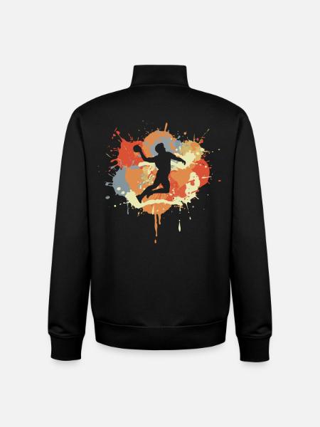 Funny handball player - Unisex Organic Zip Sweatshirt by Stanley/Stella - black