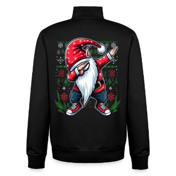 Dabbing St. Nicholas Ugly Christmas - Unisex Organic Zip Sweatshirt by Stanley/Stella - black - Back - AI Model Male 185 light (185cm)
