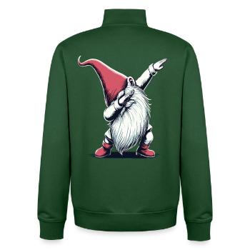Dabbing Gnome Dab Santa Claus - Unisex Organic Zip Sweatshirt by Stanley/Stella - bottle green - Back - AI Model Male 185 dark (185cm)