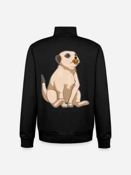 Meerkat Baby Pacifier - Unisex Organic Zip Sweatshirt by Stanley/Stella - black