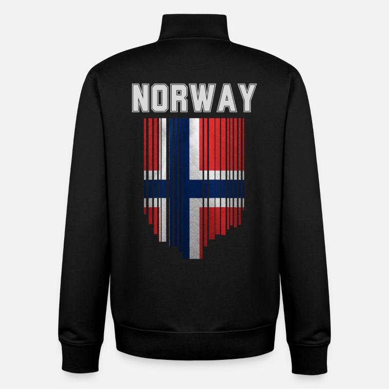Norwegian flag, Norwegian pride - Unisex Organic Zip Sweatshirt by Stanley/Stella - black