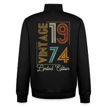 Vintage 1974 Limited Edition Aged to Perfection - Sweat zippé unisexe en coton bio Stanley/Stella - noir - Dos - AI Model Male 185 light (185cm)