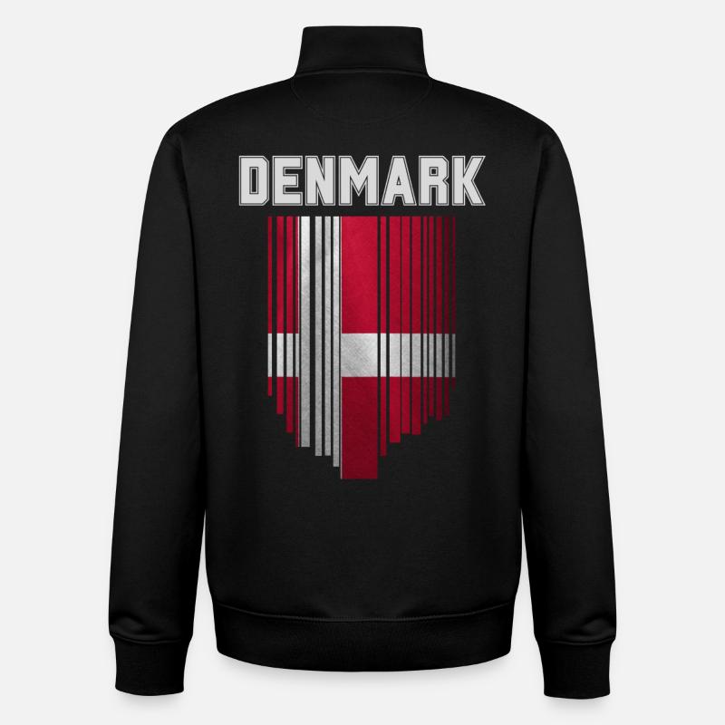 Flag of Denmark, Danish pride - Unisex Organic Zip Sweatshirt by Stanley/Stella - black