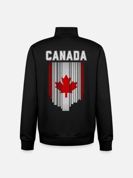 Drapeau du Canada, fierté canadienne - Sweat zippé unisexe en coton bio Stanley/Stella - noir