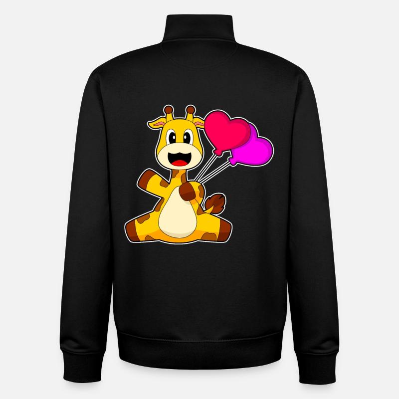 Giraffe Luftballon - Unisex Organic Zip Sweatshirt von Stanley/Stella - Schwarz