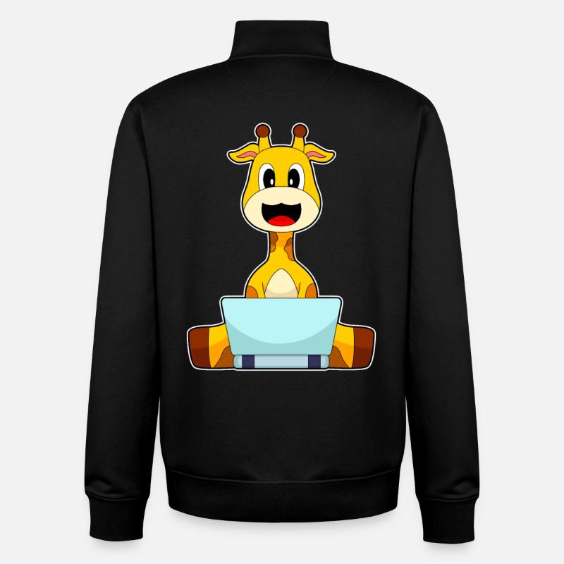 Giraffe Laptop - Unisex Organic Zip Sweatshirt von Stanley/Stella - Schwarz