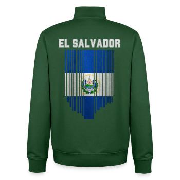 Flag of El Salvador, Salvadoran pride - Unisex Organic Zip Sweatshirt by Stanley/Stella - bottle green - Back - AI Model Male 185 dark (185cm)