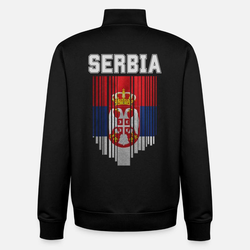 Drapeau de la Serbie, fierté serbe - Sweat zippé unisexe en coton bio Stanley/Stella - noir