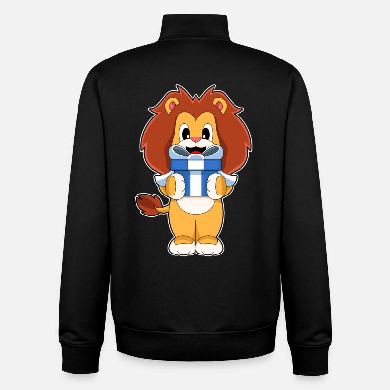 Lion Christmas Package - Unisex Organic Zip Sweatshirt by Stanley/Stella - black
