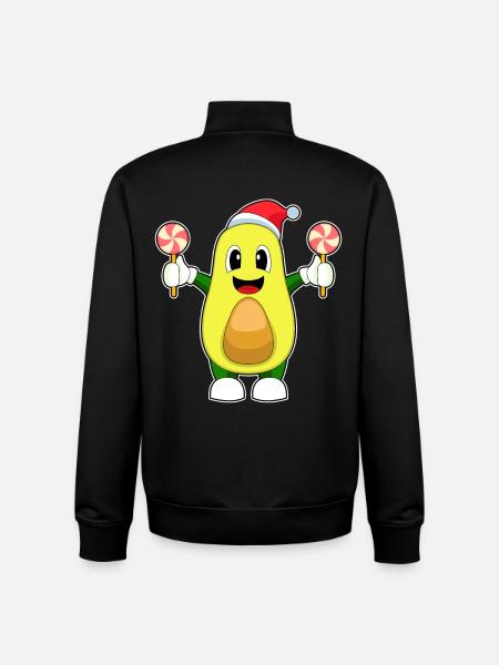 Avocado Christmas Lollipops - Unisex Organic Zip Sweatshirt by Stanley/Stella - black