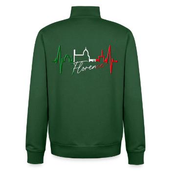 Florenz Skyline Italien Herzschlag I Love Firenze - Unisex Organic Zip Sweatshirt von Stanley/Stella - Flaschengrün - Hinten - AI Model Male 185 dark (185cm)