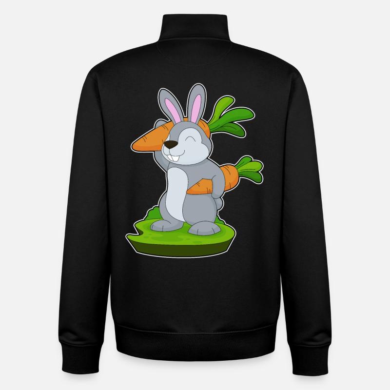 Hase Karotten - Unisex Organic Zip Sweatshirt von Stanley/Stella - Schwarz