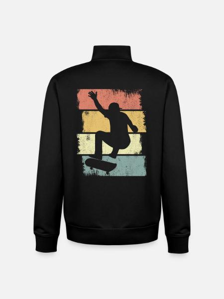 Skateboard boy drawing - Unisex Organic Zip Sweatshirt by Stanley/Stella - black