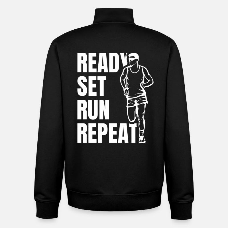 Funny runner saying - Unisex Organic Zip Sweatshirt by Stanley/Stella - black