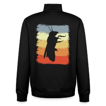 Retro Honigbiene - Unisex Organic Zip Sweatshirt von Stanley/Stella - Schwarz - Hinten - AI Model Male 185 light (185cm)